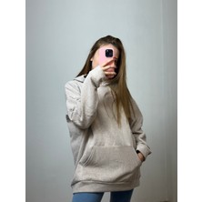 Üç Iplik Şardonlu Sweatshirt Unisex Açık Bej