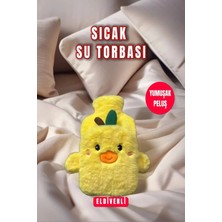 TOYFEST Sarı Civciv Yumuşak Peluş Sevimli Figürlü Eldivenli 500 ml Lik Sıcak Su Torbası