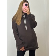 Üç Iplik Şardonlu Sweatshirt Unisex Acı Kahve