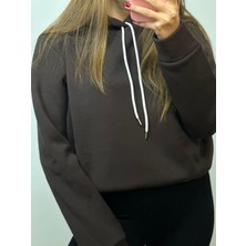 Üç Iplik Şardonlu Sweatshirt Unisex Acı Kahve