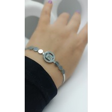 Çelik Kararma Yapmaz Silver Baget Zirkon Taşlı Bileklik