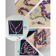 Yakut & Safir & Zümrüt Taşı Faset Kesim 99LUK Tesbih 6mm 925 Ayar Gümüş Malzeme