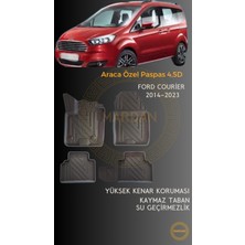 Ford Courier 2014-2023 Için 4,5d Carbon Lüx Havuzlu Paspas - Tpe Malzeme