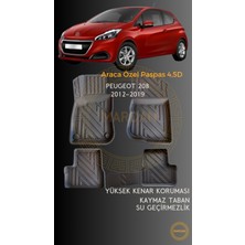Galaxy Peugeot 208 2012-2019 Için 4,5d Carbon Lüx Havuzlu Paspas - Tpe Malzeme