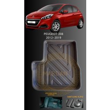 Galaxy Peugeot 208 2012-2019 Için 4,5d Carbon Lüx Havuzlu Paspas - Tpe Malzeme