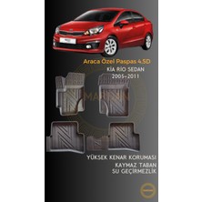 Kia Rio Sedan 2005-2011 Için 4,5d Carbon Lüx Havuzlu Paspas - Tpe Malzeme