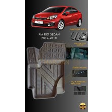 Kia Rio Sedan 2005-2011 Için 4,5d Carbon Lüx Havuzlu Paspas - Tpe Malzeme