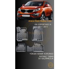 Kia Sportage Lll 2011-2015 Için 4,5d Carbon Lüx Havuzlu Paspas - Tpe Malzeme