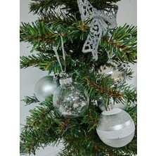 Arminow 6 cm 5 Adet Premıum Yılbaşı Ağaç Süsleme Topları ve 10 cm Fiyonk Süs - 6'lı Paket - YIL062