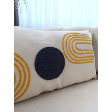 Nunu Teks Punch Nakışlı Kırlent Kılıfı | Geometrik Desenli Kırlent Kılıfı | 30x50cm