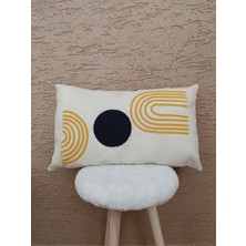 Nunu Teks Punch Nakışlı Kırlent Kılıfı | Geometrik Desenli Kırlent Kılıfı | 30x50cm