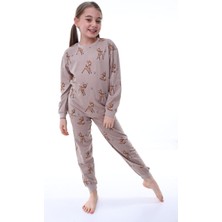 Bunny Hopp  Pamuk Penye Kumaş  Desenli Uzun Kollu Kız Çocuk Pijama Takımı 3,4,5,6,7,8 Yaş