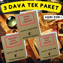 İNTERAKTİF DEDEKTİF Dedektif Oyun -Dava Çözme - 3 Lü Tek Paket -Cinayet Çözme Oyunu