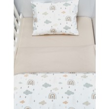 Yada Baby %100 Pamuklu Kumaştan Bebek 5 Parça Yorgan ve Nevresim Takımı & Park Beşik Seti (70 x 120 Cm)