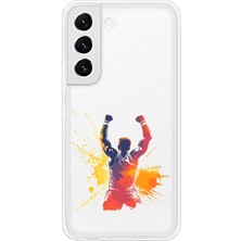 Zeyno Samsung Galaxy S22 Uyumlu Şampiyon Pozu  Desenli Silikon Kılıf