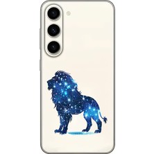 Zeyno Samsung Galaxy S23 Plus Uyumlu Yıldızlı Aslan  Desenli Silikon Kılıf