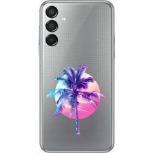 Zeyno Samsung Galaxy M15 Uyumlu Palmiye Günbatımı  Desenli Silikon Kılıf