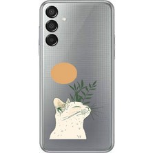 Zeyno Samsung Galaxy M15 Uyumlu Zarif Kedi  Desenli Silikon Kılıf