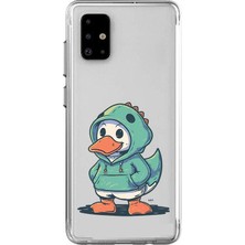 Zeyno Samsung Galaxy A51 Uyumlu Hoodie Ördek  Desenli Silikon Kılıf