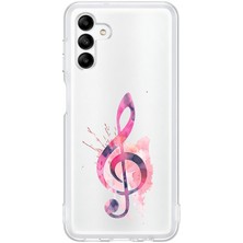 Zeyno Samsung Galaxy M13 Uyumlu Müzik Notası  Desenli Silikon Kılıf