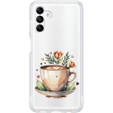 Zeyno Samsung Galaxy M13 Uyumlu Kahve Keyfi  Desenli Silikon Kılıf