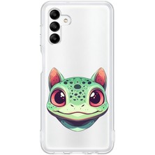 Zeyno Samsung Galaxy M13 Uyumlu Sevimli Kurbağa  Desenli Silikon Kılıf