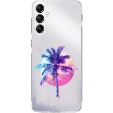 Zeyno Samsung Galaxy A34 Uyumlu Palmiye Günbatımı  Desenli Silikon Kılıf