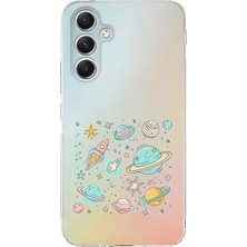 Zeyno Samsung Galaxy A15 Uyumlu Renkli Gezegenler  Desenli Silikon Kılıf