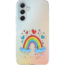 Zeyno Samsung Galaxy A15 Uyumlu Gökkuşağı Aşkı  Desenli Silikon Kılıf