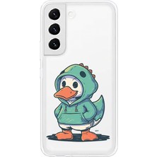 Zeyno Samsung Galaxy S21 Fe Uyumlu Hoodie Ördek  Desenli Silikon Kılıf