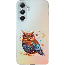 Zeyno Samsung Galaxy A35 Uyumlu Yıldızlı Baykuş  Desenli Silikon Kılıf