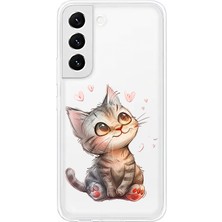 Zeyno Samsung Galaxy S21 Fe Uyumlu Kalpli Kediler  Desenli Silikon Kılıf