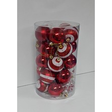 Arminow 6 cm Premıum Yılbaşı Ağaç Süsleme Topları 25'li Paket - Kırmızı Renk