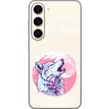 Zeyno Samsung Galaxy S23 Uyumlu Kurt Ay  Desenli Silikon Kılıf