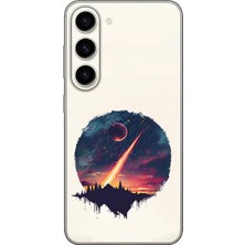 Zeyno Samsung Galaxy S23 Plus Uyumlu Gökyüzü Kuyrukluyıldız  Desenli Silikon Kılıf
