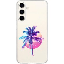Zeyno Samsung Galaxy S24 Plus Uyumlu Palmiye Günbatımı  Desenli Silikon Kılıf
