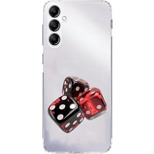 Zeyno Samsung Galaxy A14 Uyumlu Siyah Şans Zarları  Desenli Silikon Kılıf