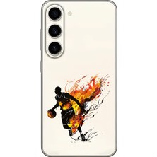 Zeyno Samsung Galaxy S24 Uyumlu Ateş Basketbolcu  Desenli Silikon Kılıf