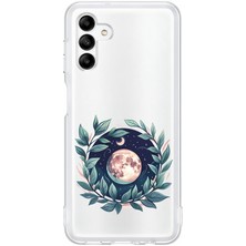 Zeyno Samsung Galaxy M23 Uyumlu Çiçekli Ay  Desenli Silikon Kılıf