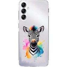 Zeyno Samsung Galaxy A34 Uyumlu Renkli Zebra  Desenli Silikon Kılıf