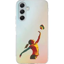 Zeyno Samsung Galaxy A25 Uyumlu Voleybolcu Kadın  Desenli Silikon Kılıf