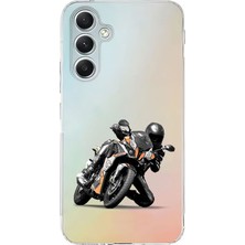 Zeyno Samsung Galaxy A35 Uyumlu Motosiklet Tutkusu  Desenli Silikon Kılıf