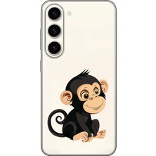 Zeyno Samsung Galaxy S23 Plus Uyumlu Tatlı Maymun  Desenli Silikon Kılıf