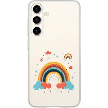 Zeyno Samsung Galaxy S23 Fe Uyumlu Renkli Gökkuşağı  Desenli Silikon Kılıf