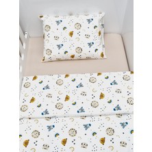 Yada Baby %100 Pamuklu Kumaştan Bebek 5 Parça Yorgan ve Nevresim Takımı & Park Beşik Seti (70 x 120 Cm)