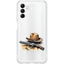 Zeyno Samsung Galaxy A04S Uyumlu Kovboy Şapkası  Desenli Silikon Kılıf