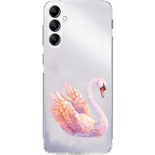 Zeyno Samsung Galaxy A54 Uyumlu Zarif Kuğu  Desenli Silikon Kılıf