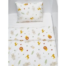 Yada Baby %100 Pamuklu Kumaştan Bebek 5 Parça Yorgan ve Nevresim Takımı & Park Beşik Seti (70 x 120 Cm)