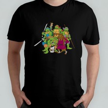 Pixxa Teenage Mutant Ninja Turtles Ninja Kaplumbağalar  Pamuklu Bisiklet Yaka T-Shirt Model 1