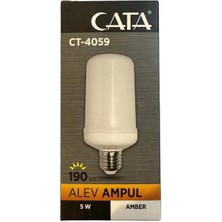 Ledarmy 5W Alev Efekt Ampul (E27 Duy) CT-4059 Cata Amber Renk LED Işık Dekoratif Aydınlatma